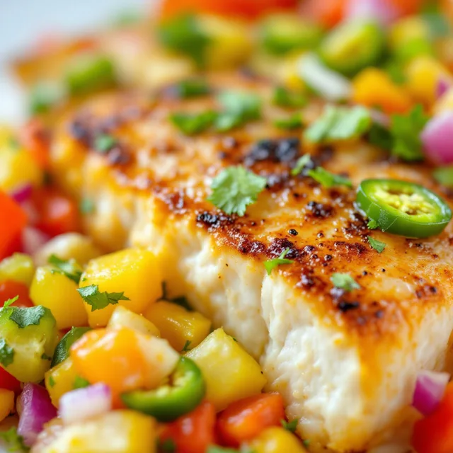Mahi Mahi Recipe

Dive into the tropical flavors with this Mahi Mahi recipe, a perfect blend of savory and spicy that brings the essence of the ocean right to your plate. This dish, known for its firm yet tender fillets, is seared to golden perfection and served with a vibrant citrus salsa that makes every bite an unforgettable experience.

- 4 Mahi Mahi fillets (150g each)
- 1 tsp salt
- 1/2 tsp black pepper
- 2 tbsp olive oil
- 1 lime, juiced
- 1 orange, juiced
- 1 small red onion, finely chopped
- 1 red bell pepper, diced
- 1 yellow bell pepper, diced
- 1 jalapeño, seeded and minced
- 2 tbsp cilantro, chopped
- 1 garlic clove, minced
- 1 tsp honey
- Salt and pepper, to taste (for salsa)

1. Begin by preparing the citrus salsa. In a medium bowl, combine the lime juice, orange juice, red onion, red and yellow bell peppers, jalapeño, cilantro, garlic, and honey. Season with salt and pepper to taste. Mix well and set aside to let the flavors meld.
2. Pat the Mahi Mahi fillets dry with paper towels. Season both sides of each fillet with salt and pepper.
3. Heat olive oil in a large skillet over medium-high heat. Once the oil is shimmering, carefully place the Mahi Mahi fillets in the skillet. Cook for 4-5 minutes on one side until golden brown.
4. Flip the fillets and cook for an additional 3-4 minutes on the other side, or until the fish is opaque and flakes easily with a fork.
5. Remove the fillets from the skillet and let them rest for a couple of minutes.
6. Serve the Mahi Mahi topped with a generous spoonful of the citrus salsa.

#MahiMahiRecipe
#SeafoodLovers
#CitrusSalsa
#HealthyEating
#TropicalFlavors
#FishDinner
#CookingAtHome